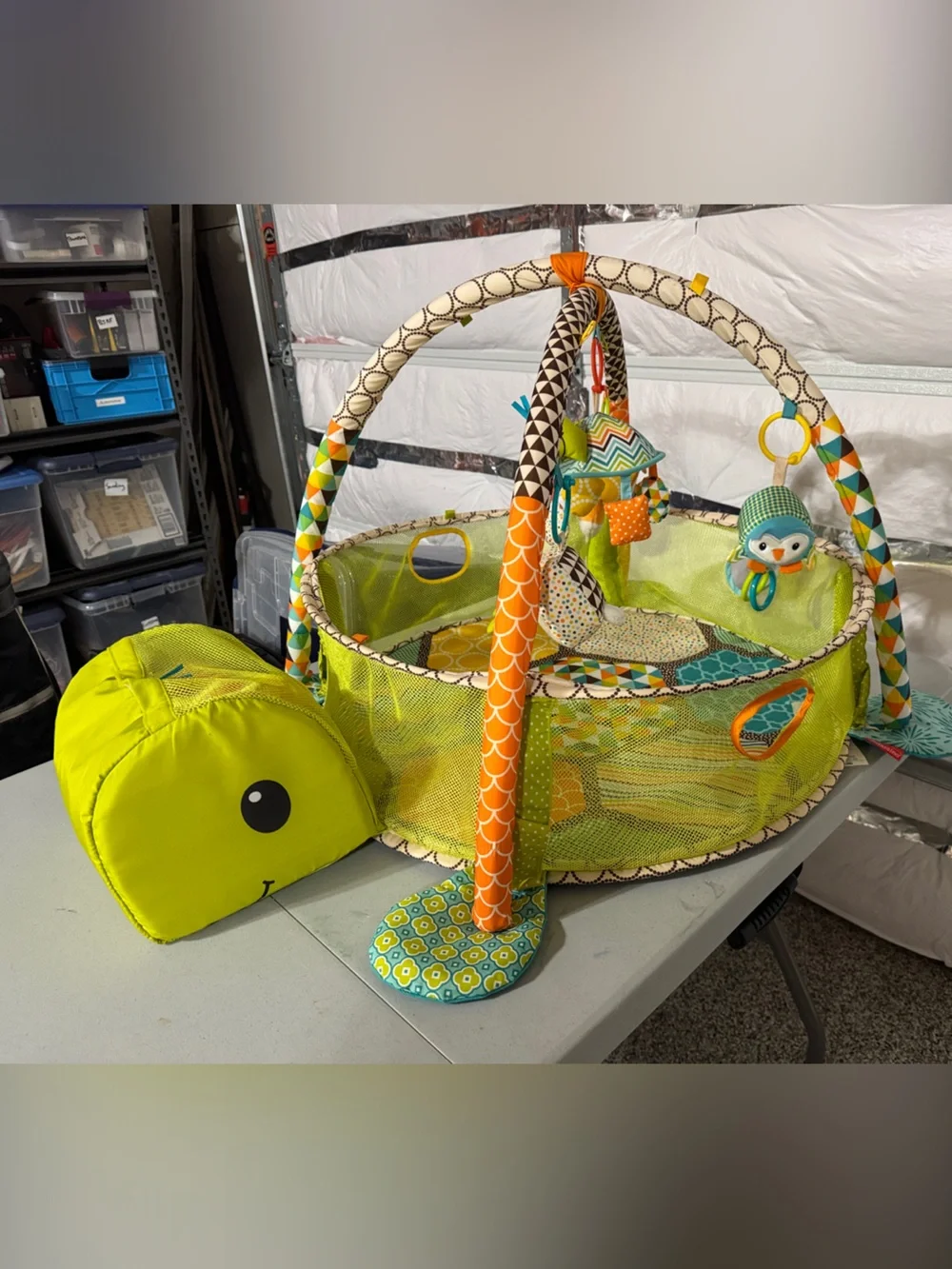 Infantino Turtle Baby Activity Play Gym with Hanging Plush Toys